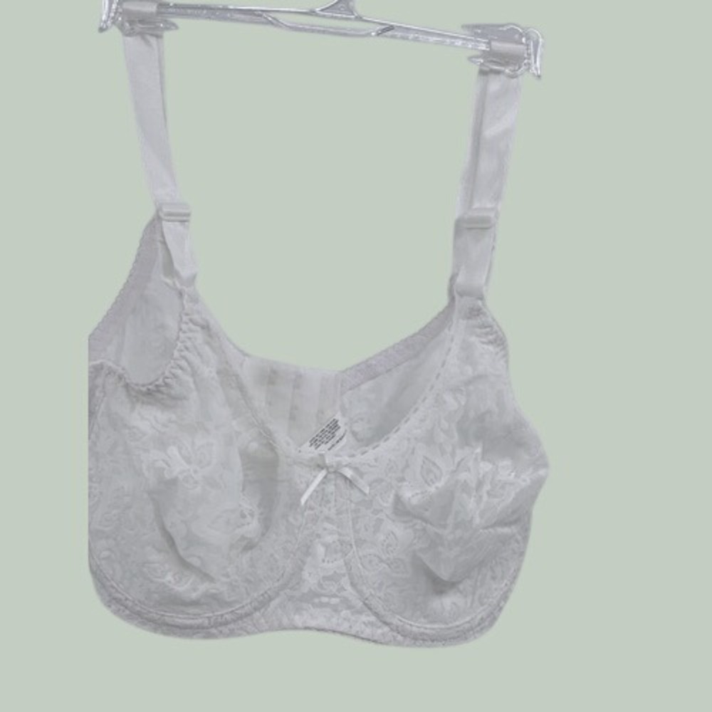 Bali Bra Lace Smooth Women 36 DD White Seamless Underwire New